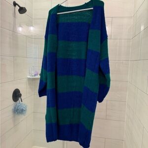 Striped duster cardigan